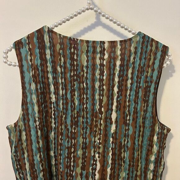 Axcess Babydoll Tank Top Size L striped Chiffon Empire Waist Y2K boho 70s peasan - Picture 10 of 12